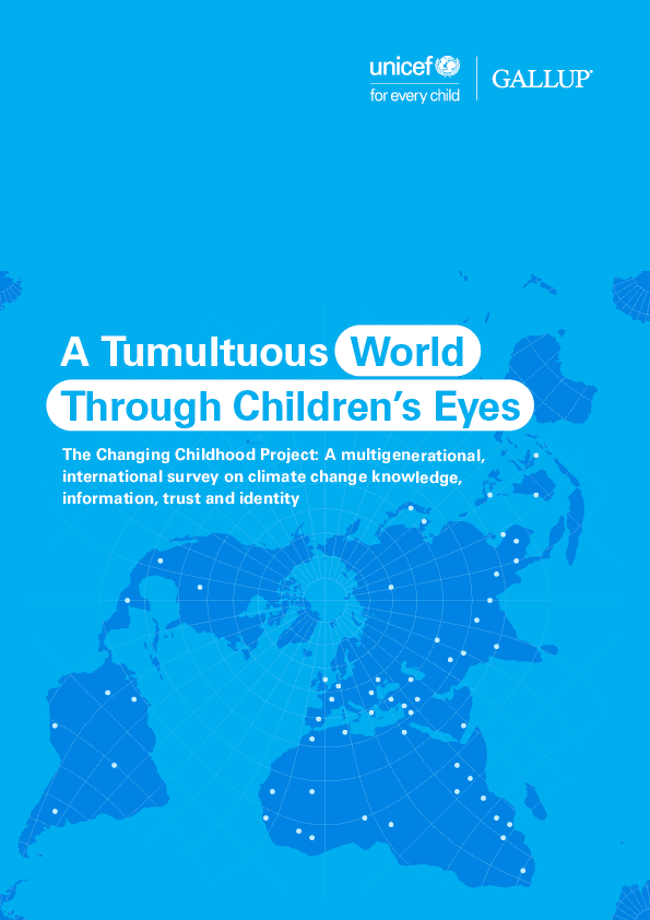 Couverture du rapport du projet « L’enfance en évolution » de l’UNICEF